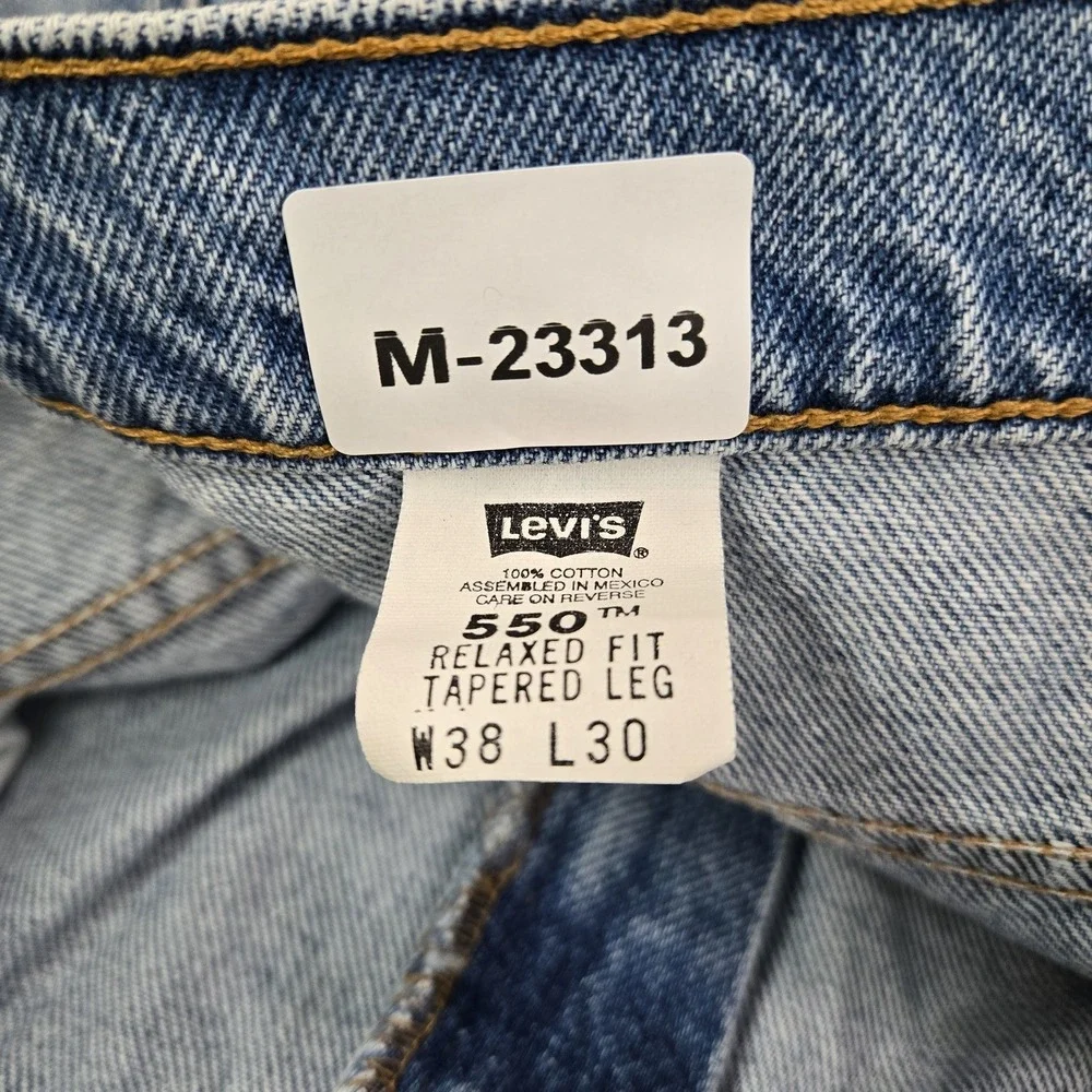 VINTAGE Levi's 550 Men Jeans 38X30 Relaxed Fit Tapered Leg Orange Tab 90s READ
